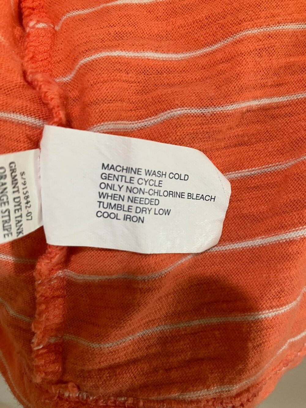Gap Tank Top Orange White Stripe Racerback Pocket Cotton Soft Size M - Picture 6 of 8